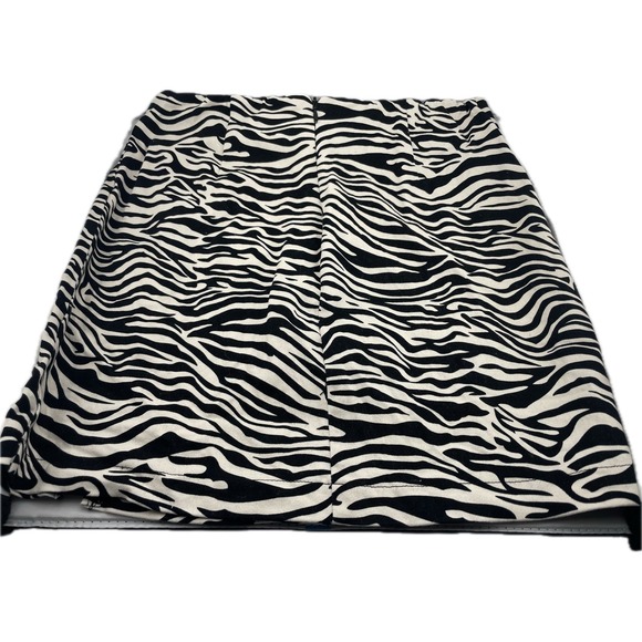 Zebra Print Stripe Mini Skirt Black White 90's Y2K The nanny Fran Fine XS Sz 3 - Picture 2 of 3